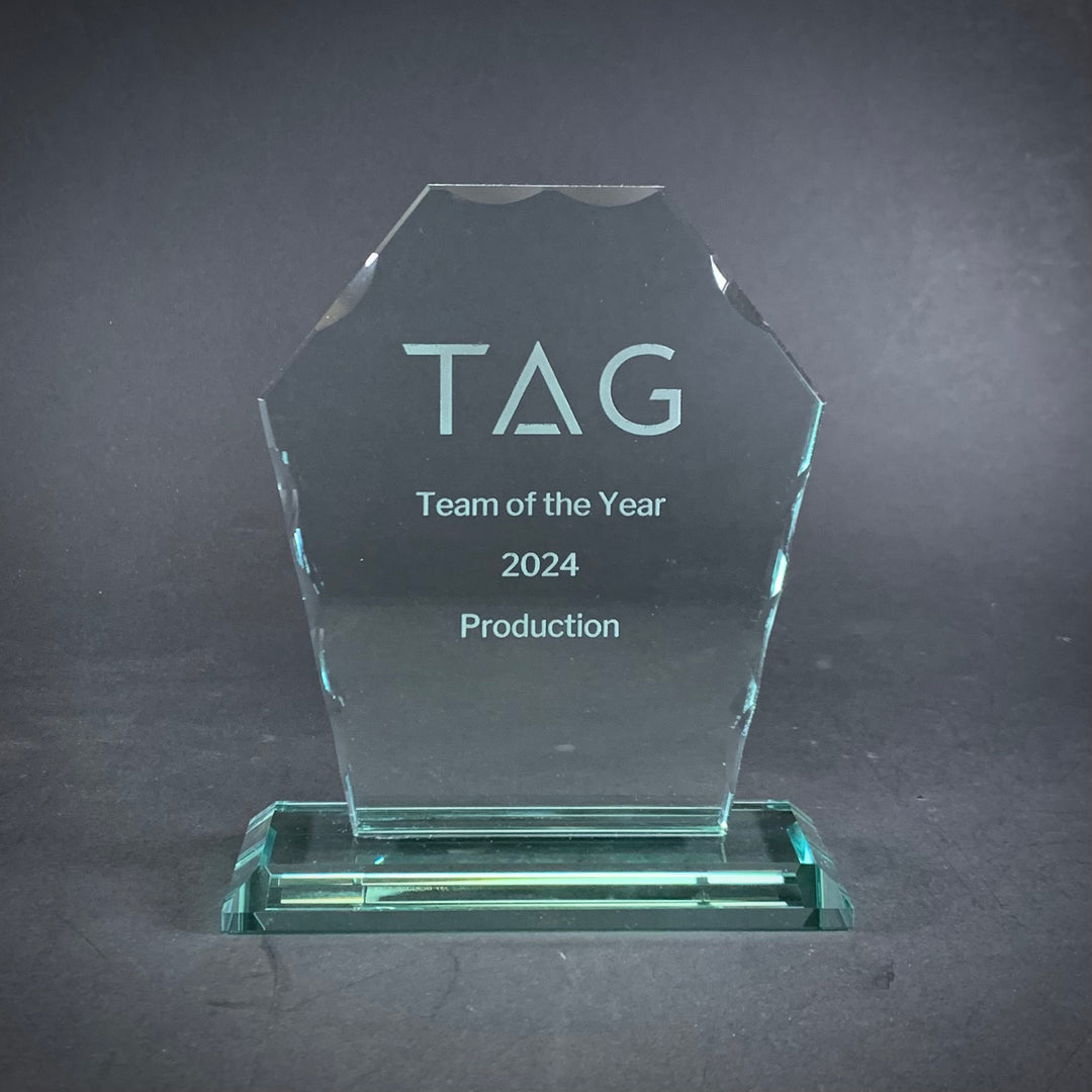 KM011 - Bravo Jade Glass Engraved Award (3 Sizes)