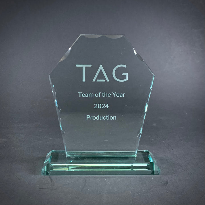KM011 - Bravo Jade Glass Engraved Award (3 Sizes)