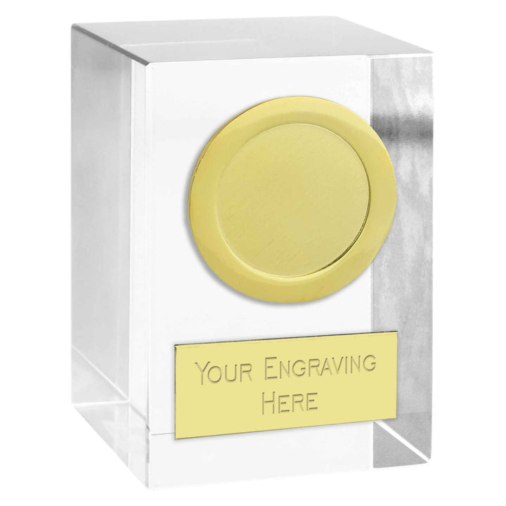 OK050BG - Merit Gold Optical Crystal Glass Award (2 Sizes)