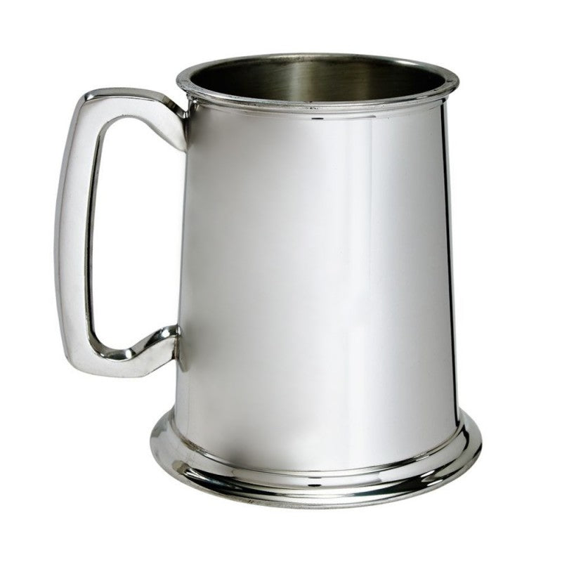 61001 - 1PT Pewter Tankard with Glass Base
