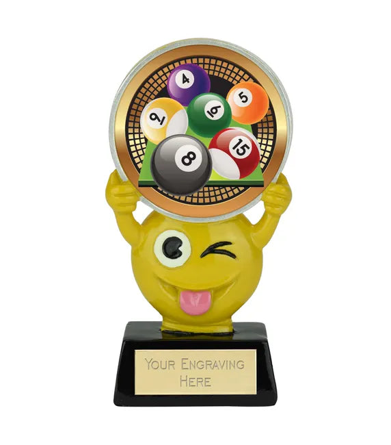 Novelty Emoji Pool Balls Trophy