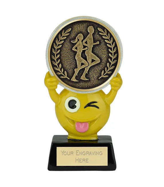 Novelty Emoji Running Fun Run Trophy 