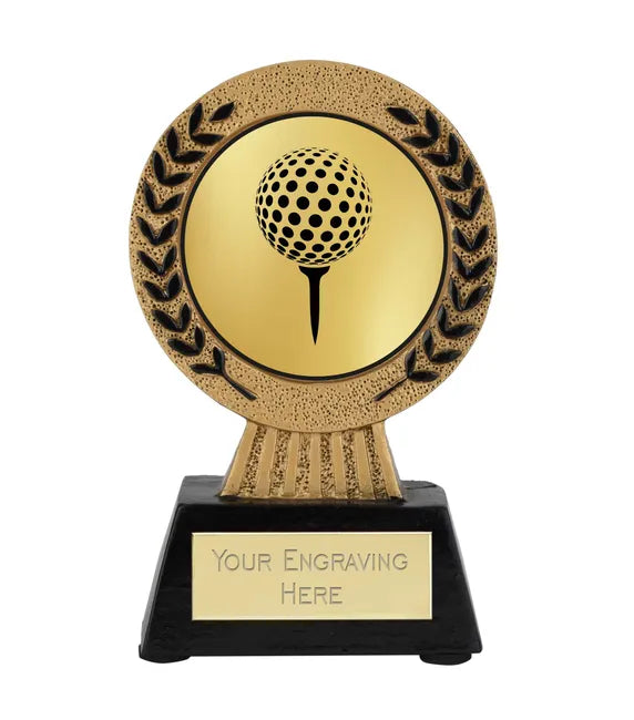 Gold Laurel Hero Golf Ball on Tee Award