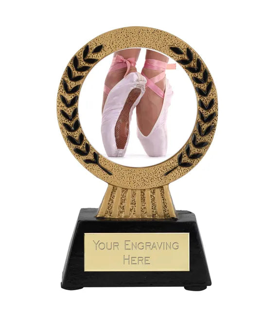 A1022-V301B - Gold Laurel Hero Dance Ballet Shoe Award (11.5cm)
