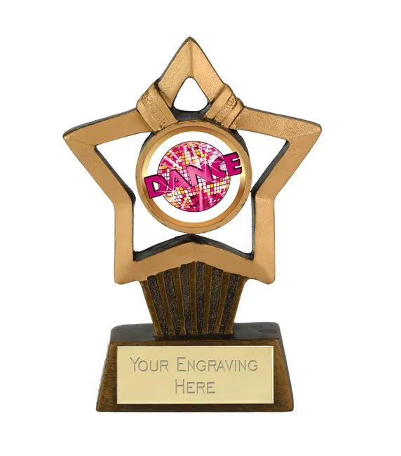 A1061-V227A - Mini Stars Plus Dance Glitterball Trophy (10cm)