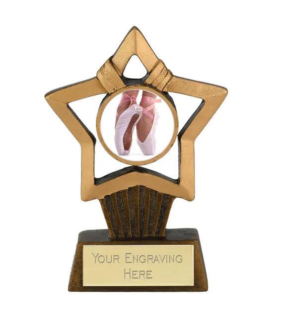 A1061-V301A - Mini Stars Plus Dance Ballet Shoe Trophy (10cm)