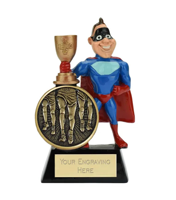 Male Superhero Running Legs Trophy