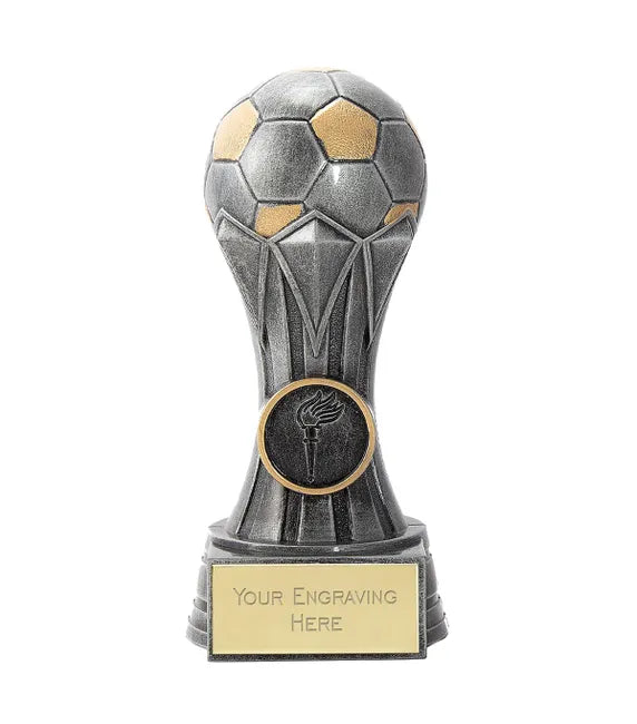 Brushed Silver Gem Football Trophy