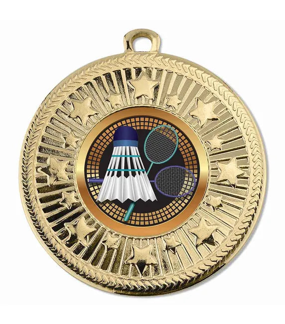 AM1169.01-V027A - Gold VF Star Badminton Medal (50mm)