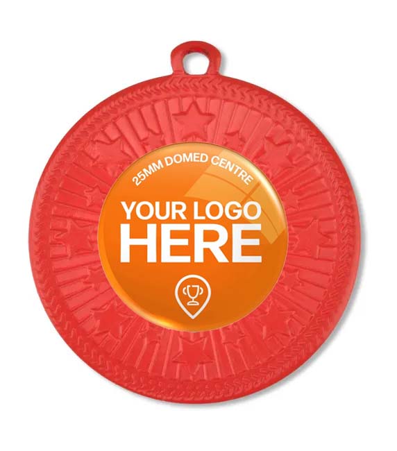 AM1169.08-INSERT - Red VF Star Medal 50mm with 25mm domed centre