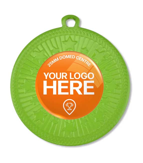 AM1169.10-INSERT - Green VF Star Medal 50mm with 25mm domed centre