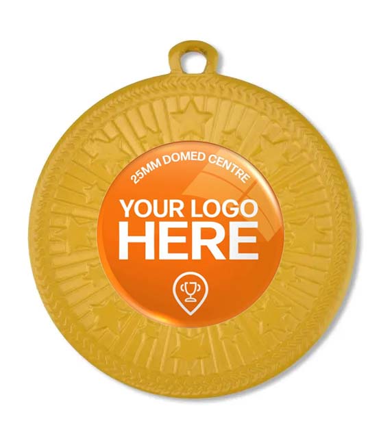 AM1169.14-INSERT - Orange VF Star Medal 50mm with 25mm domed centre
