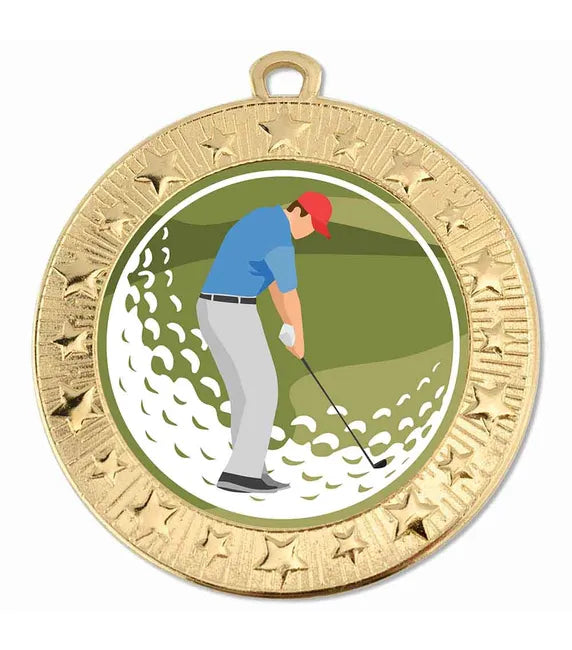 Starburst Male Golf Shot Medal