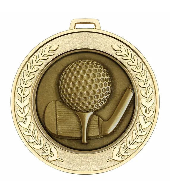 Shiny Gold Prestige Heavyweight Golf Medal 70mm