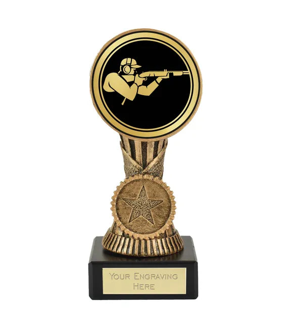 FT187M-D69B - Clay Pigeon Shooting Action Orb Centre Holder Award (13cm)