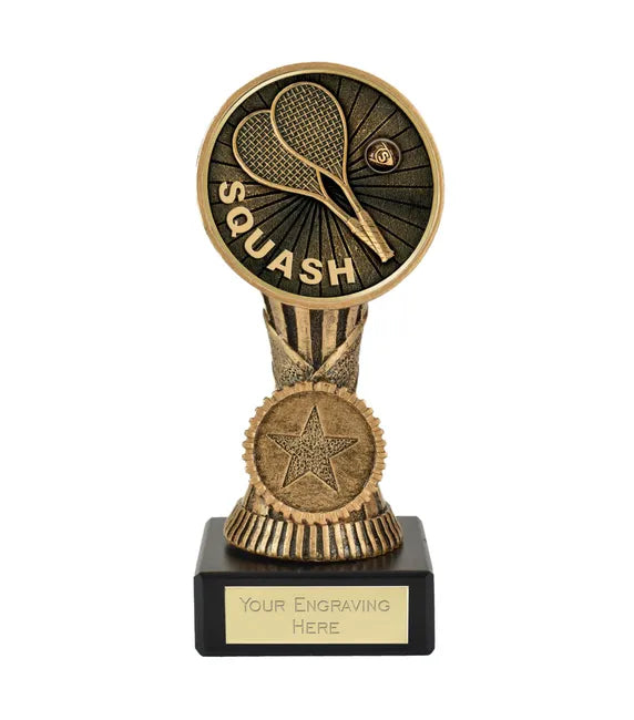 FT187M-V293B - Squash Word & Racquets Orb Centre Holder Award (13cm)