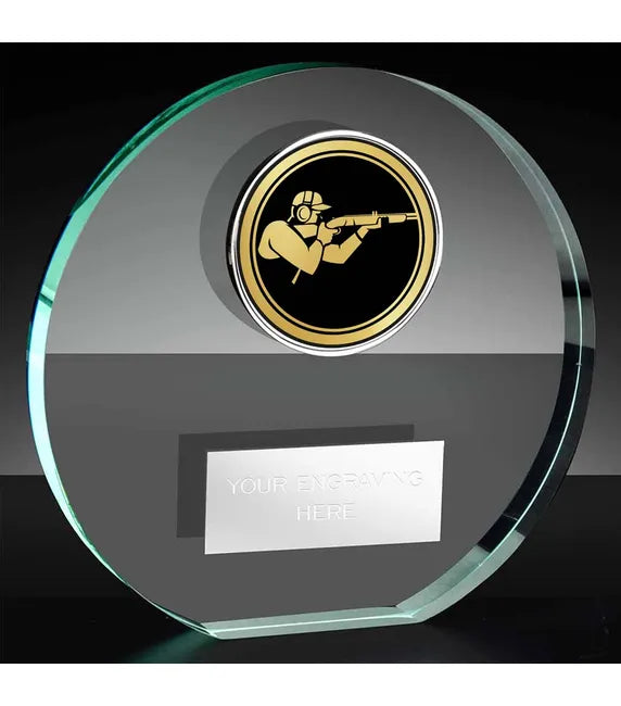 KK225AS-D69B - Poppy Trim Clay Pigeon Shooting Action Glass Award (3 Sizes)