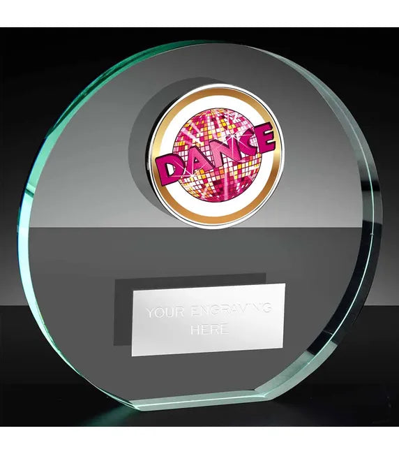 KK225AS-V227B - Poppy Trim Dance Glitterball Glass Award (3 Sizes)