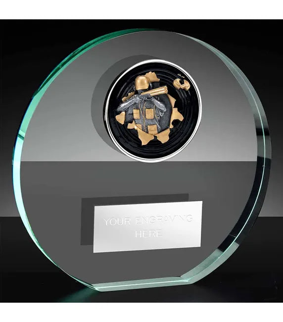 KK225AS-V303B - Poppy Trim Clay Pigeon Shooting Glass Award (3 Sizes)