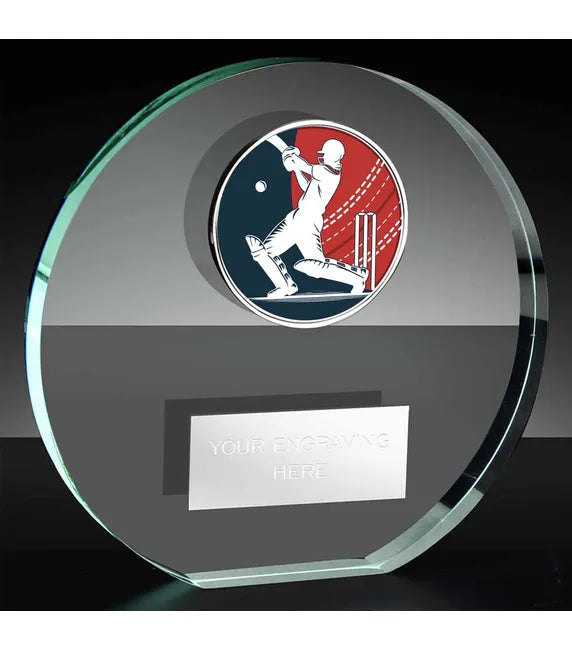 KK225AS-V626B - Poppy Trim Male Cricket Shot Glass Award (3 Sizes)