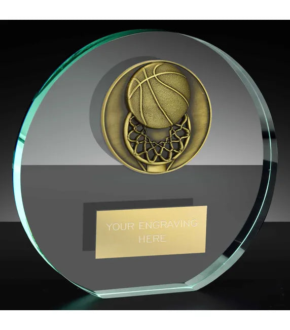 KK225AT-MCD002 - Classic Basketball Poppy Glass Award (3 Sizes)