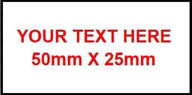 50mm x 25mm Traffolyte Label Red / White / Red