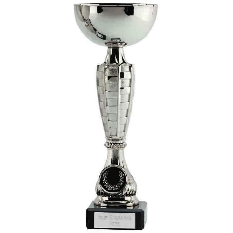 559 - Chequer Silver Presentation Cup