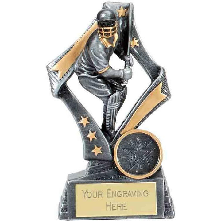 A4087 - Flag Batting Cricket Trophy (3 Sizes)