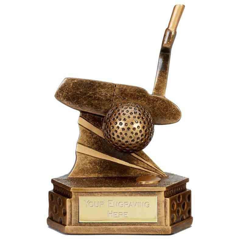 A4101 - Hexagon Putter Golf Trophy (15.5cm)
