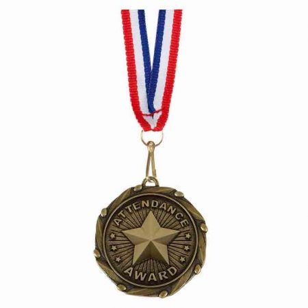 AM1056.12 - Gold Combo Attendance Medal with 10mm Ribbon