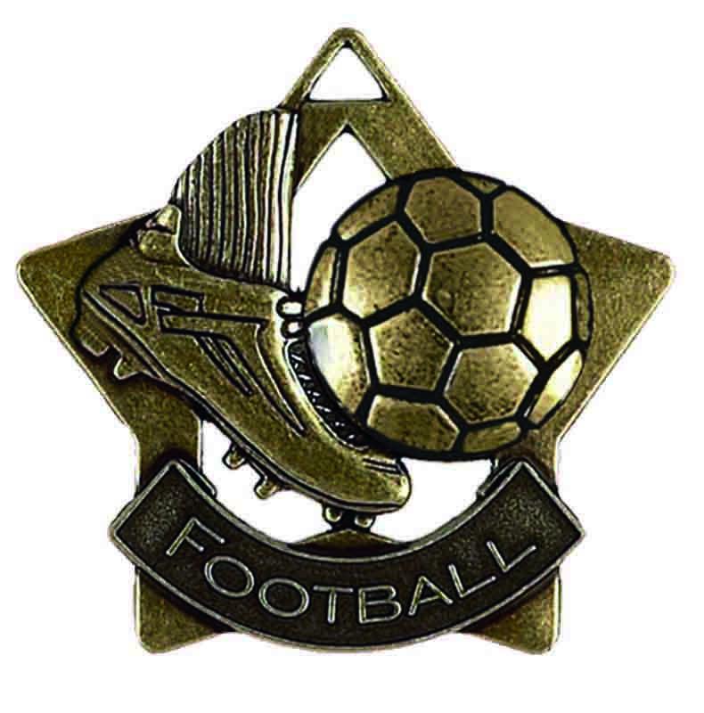 Bronze Mini Star Football Medal