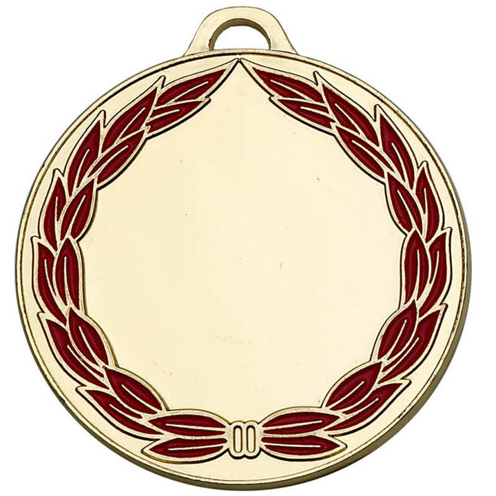 AM859G - Gold Classic Red Wreath Medal