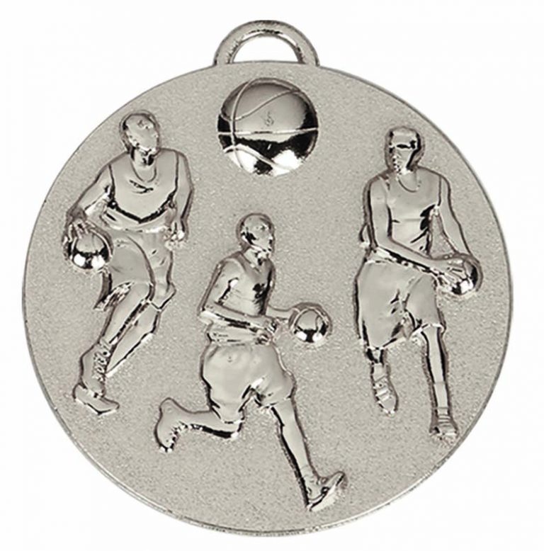 Silver Target Basketball Medal