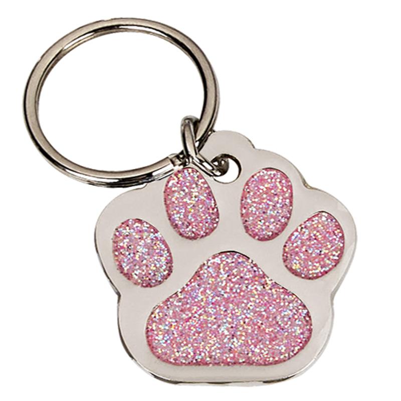 DT018 - Pink Paw Pet Tag 28mm
