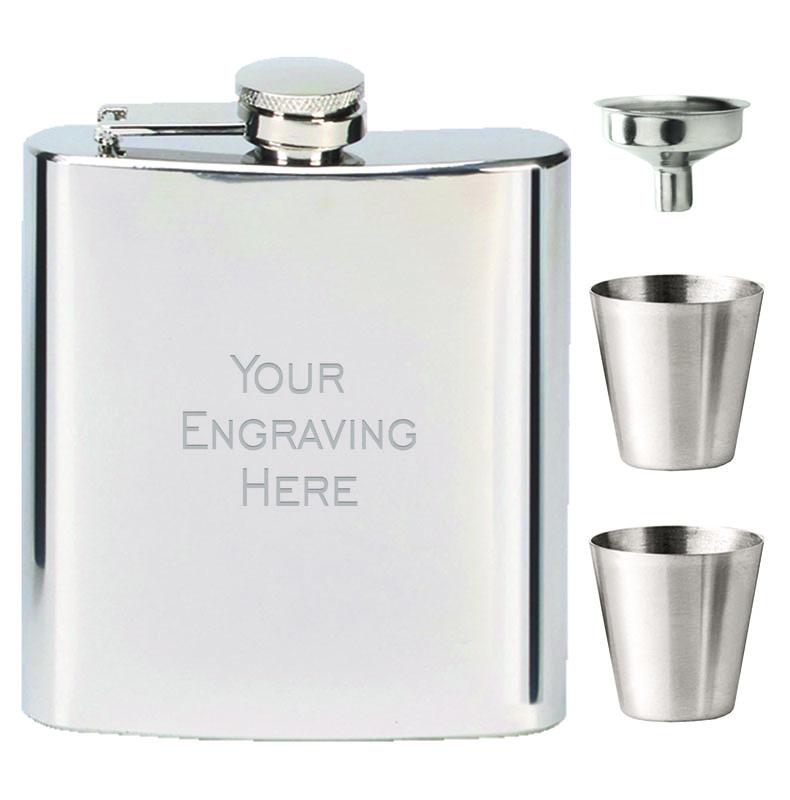 HF003 - 6oz Polished Stainless Steel Hip Flask