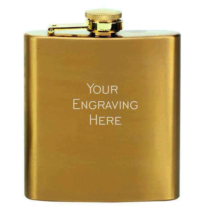 HF021- 6oz Vision Satin Brass Hip Flask