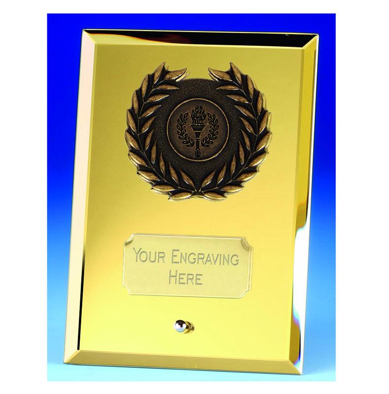 JC080 - Crest Gold Mirror Glass Award (2 Sizes)