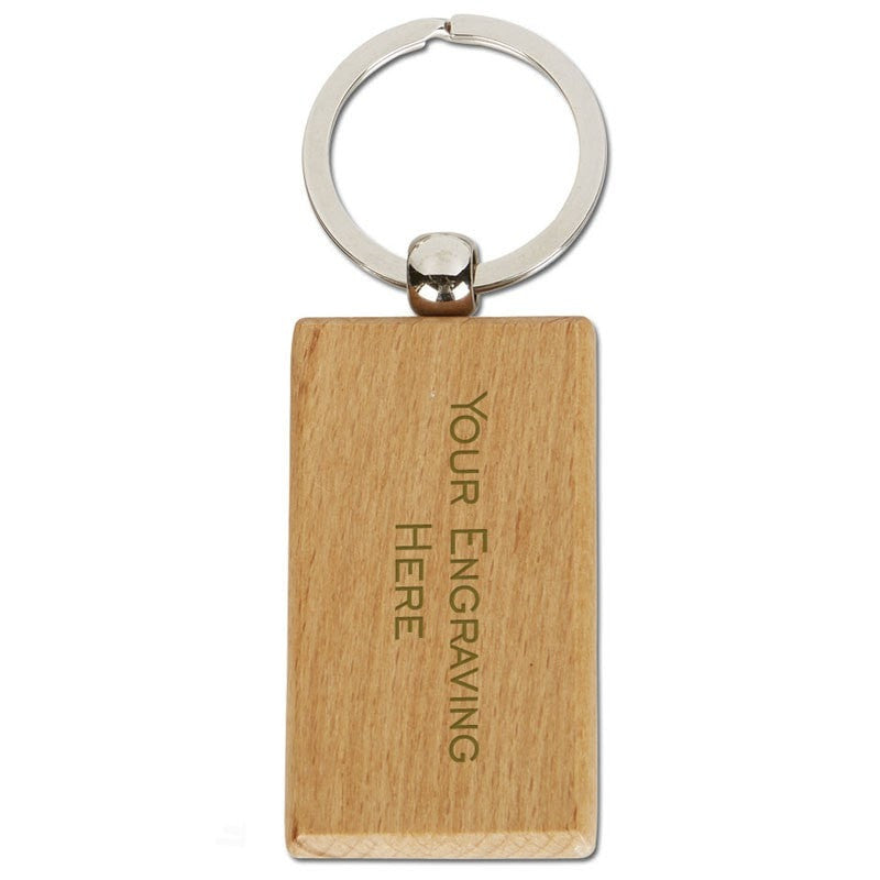 Engraved bamboo key ring