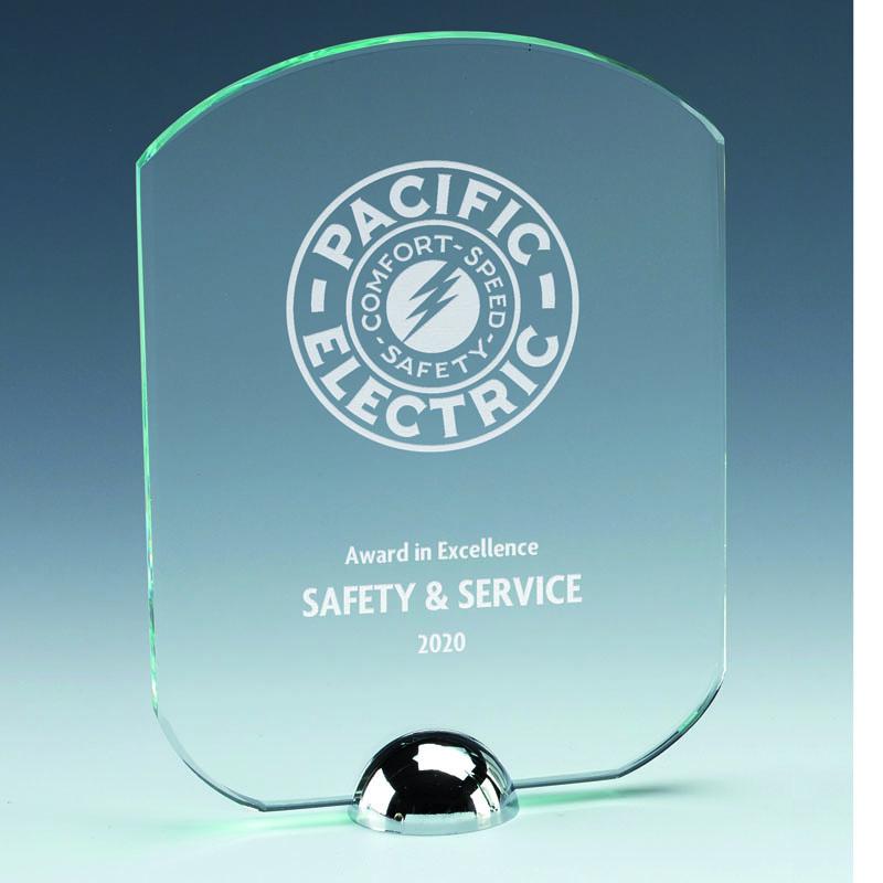 KJ001 - Gravity Peak Jade Glass Engraved Award