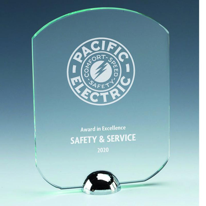 KJ001 - Gravity Peak Jade Glass Engraved Award