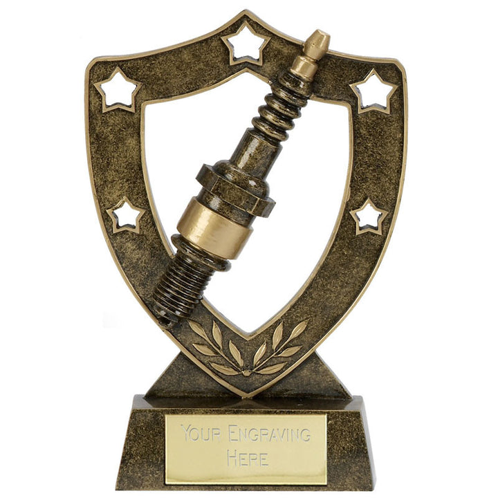 N01008B/G - Shield Star Spark Plug Motorsport Trophy (15cm)