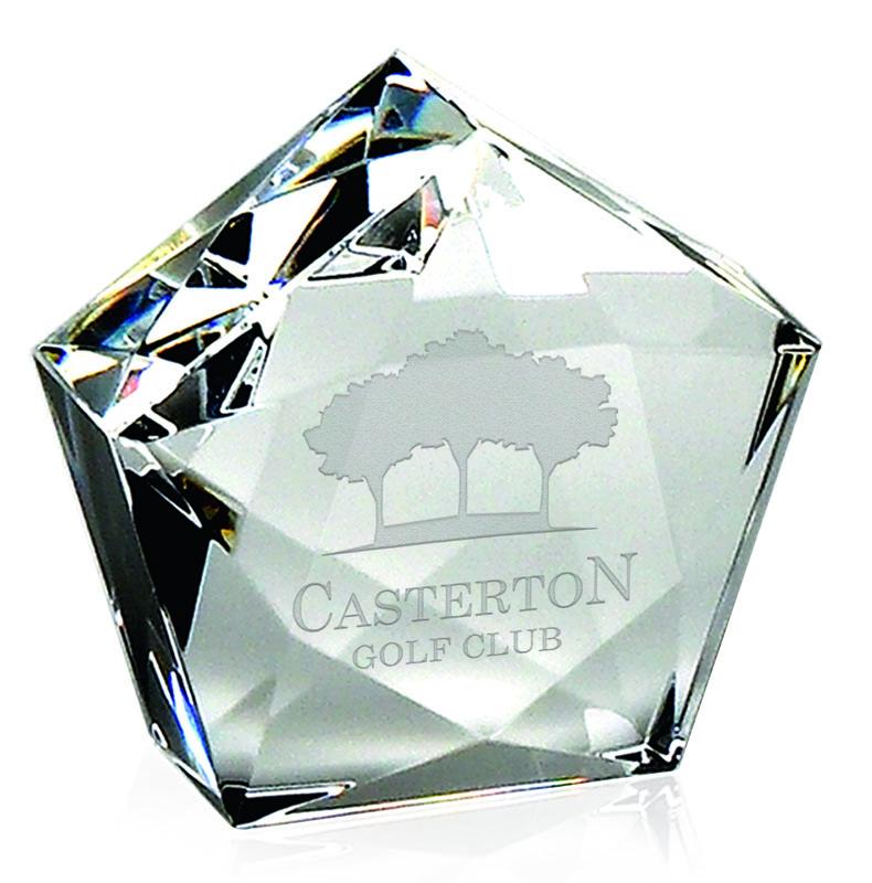 Diamond Star Crystal Glass Engraved Award