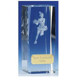 OK038 - Clarity Glass Netball Trophy (11.5cm)