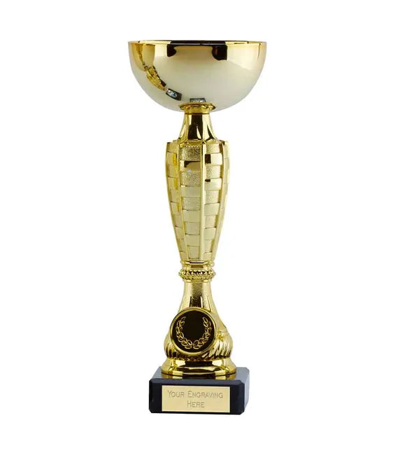 558B - Chequer Gold Presentation Cup (22.5cm)