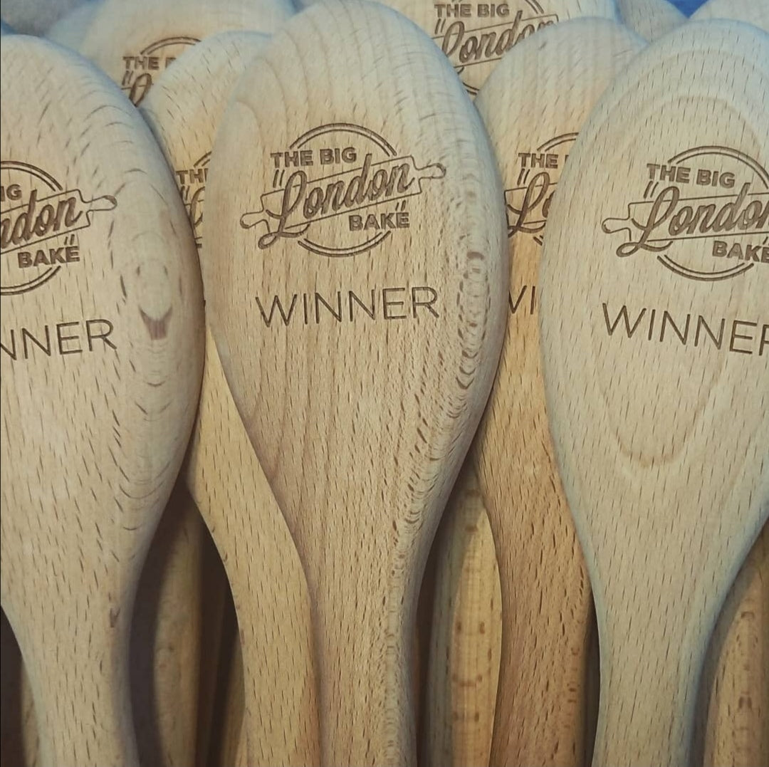 Laser engraved wooden spoons