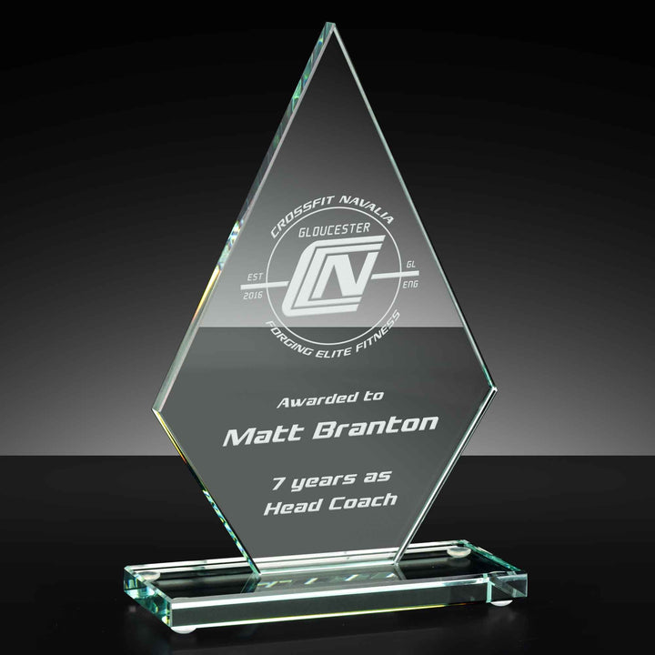 P/JC005 - Pointer Jade Glass Engraved Award (3 Sizes)