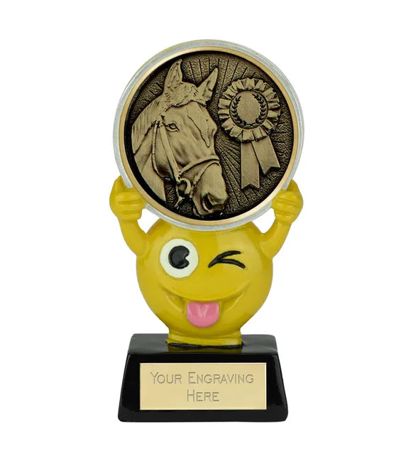 Novelty Emoji Equestrian Horse Rosette Trophy
