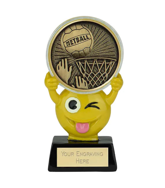 Novelty Emoji Netball Goal Trophy