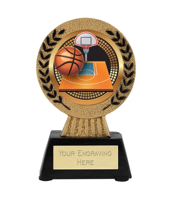A1022-V003B - Gold Laurel Hero Basketball Award (11.5cm)