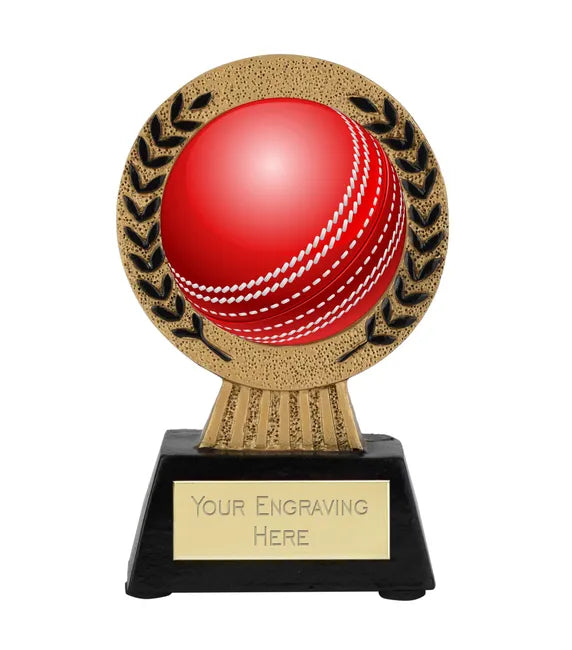 A1022-V422B - Gold Laurel Hero Cricket Ball Award (11.5cm)